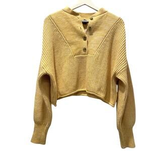 Womens Sweater Large Knitted Cropped Boxy Relaxed Fit Soft Cozy Winter Casual